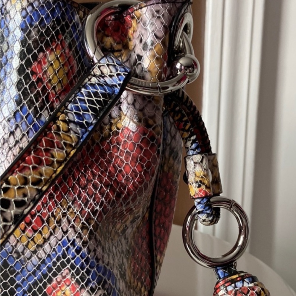 Rebecca Minkoff Multicolor Snake-Print Crossbody Bucket Bag - Picture 6 of 12